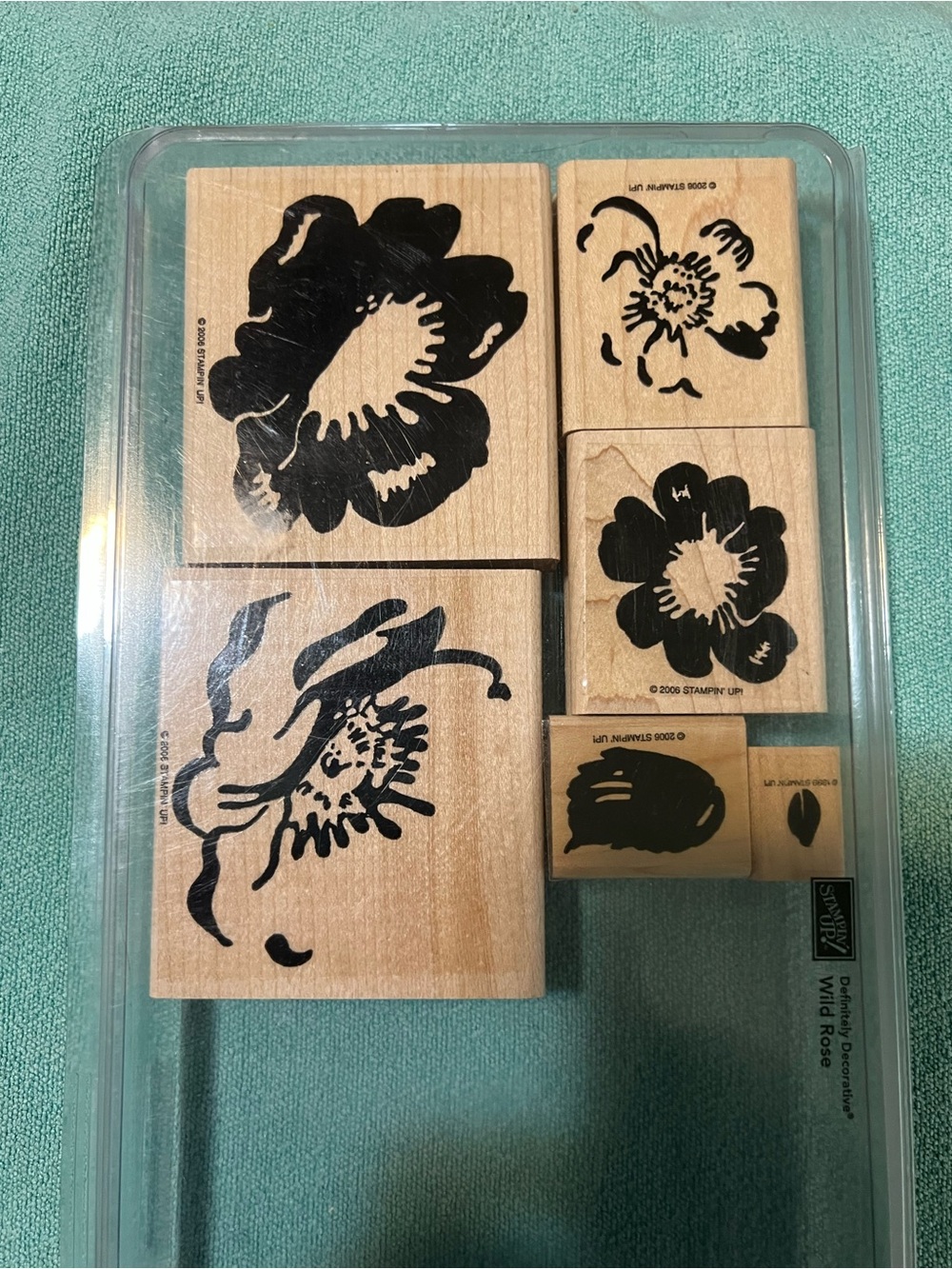 New Stampin Up Floral Wood Rubber Stamp Set - Black Floral Designs